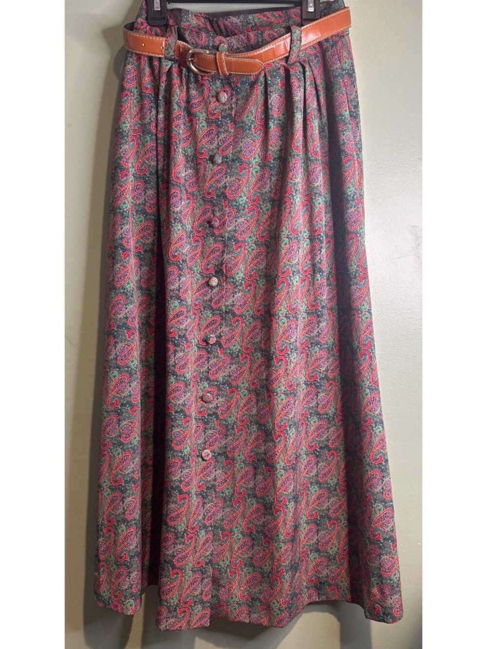 Vintage Susan Hutton Paisley Maxi Skirt 6 Boho Cottagecore 80s 90s Grunge